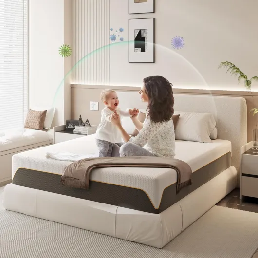 Matelas 140 x 200 cm, Hauteur 20 cm, Matelas Orthopédique à Mémoire de Forme Froide, 9 Zones de Confort, Antibactérien et Hypoallergénique Soulage Le Dos, Housse en Tissu Amovible 140x200x20cm