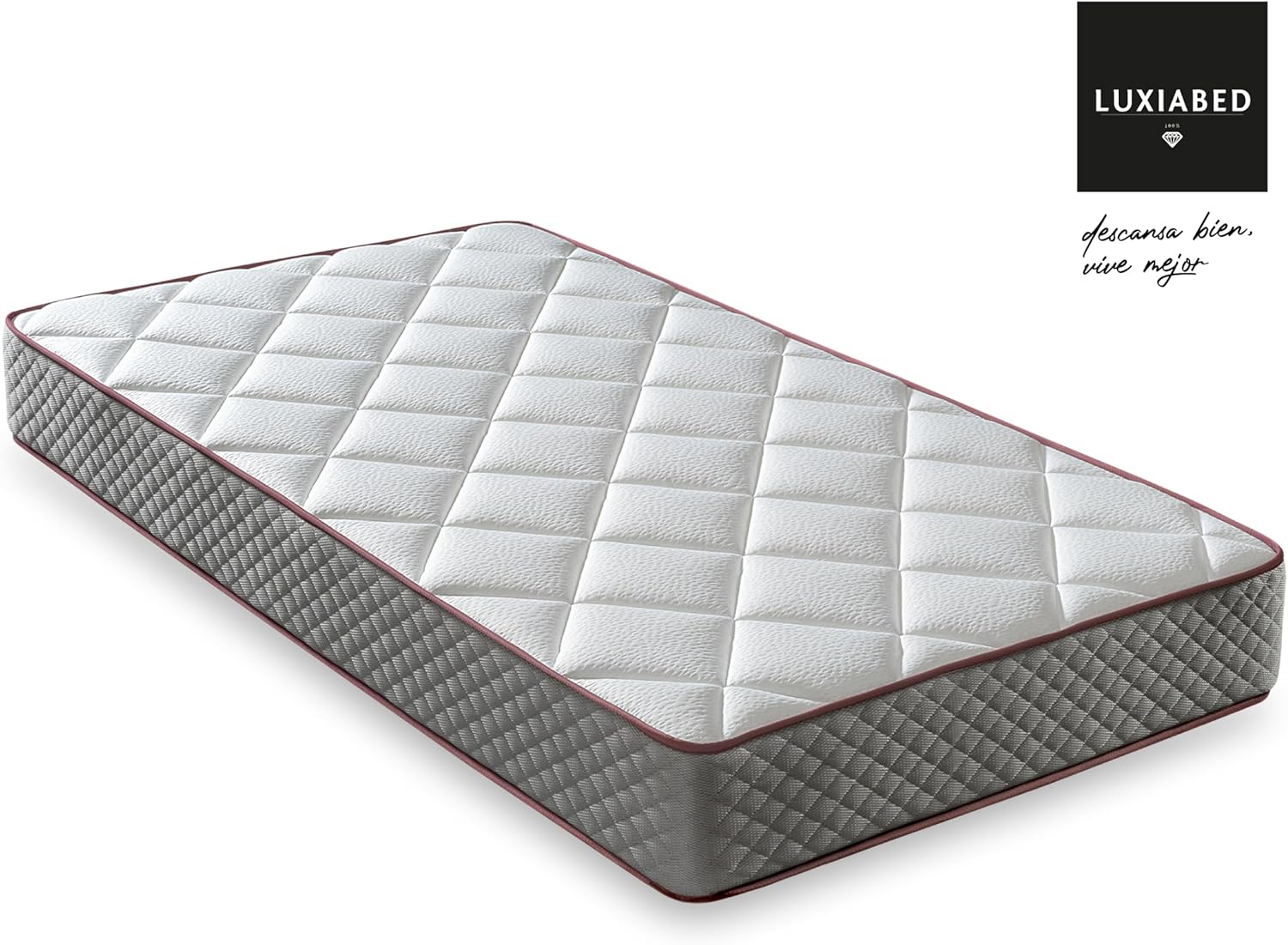 Matelas 90X200 Mousse à Mémoire Réversible Hiver/Été Individuel Anti-Acariens et Respirant Noyau Flexible Ferme Moyenne Couleur Gris Modèle Elixir Épaisseur 20 cm 90 x 200 cm Hauteur 20 cm