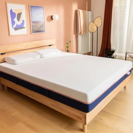Matelas Hybride Premium - Soulage Le Mal de Dos - Soutien Ferme et Accueil Moelleux - Technologie Française - 6 Couches Fermes - 140x190 cm - Blanc 140 x 190 cm