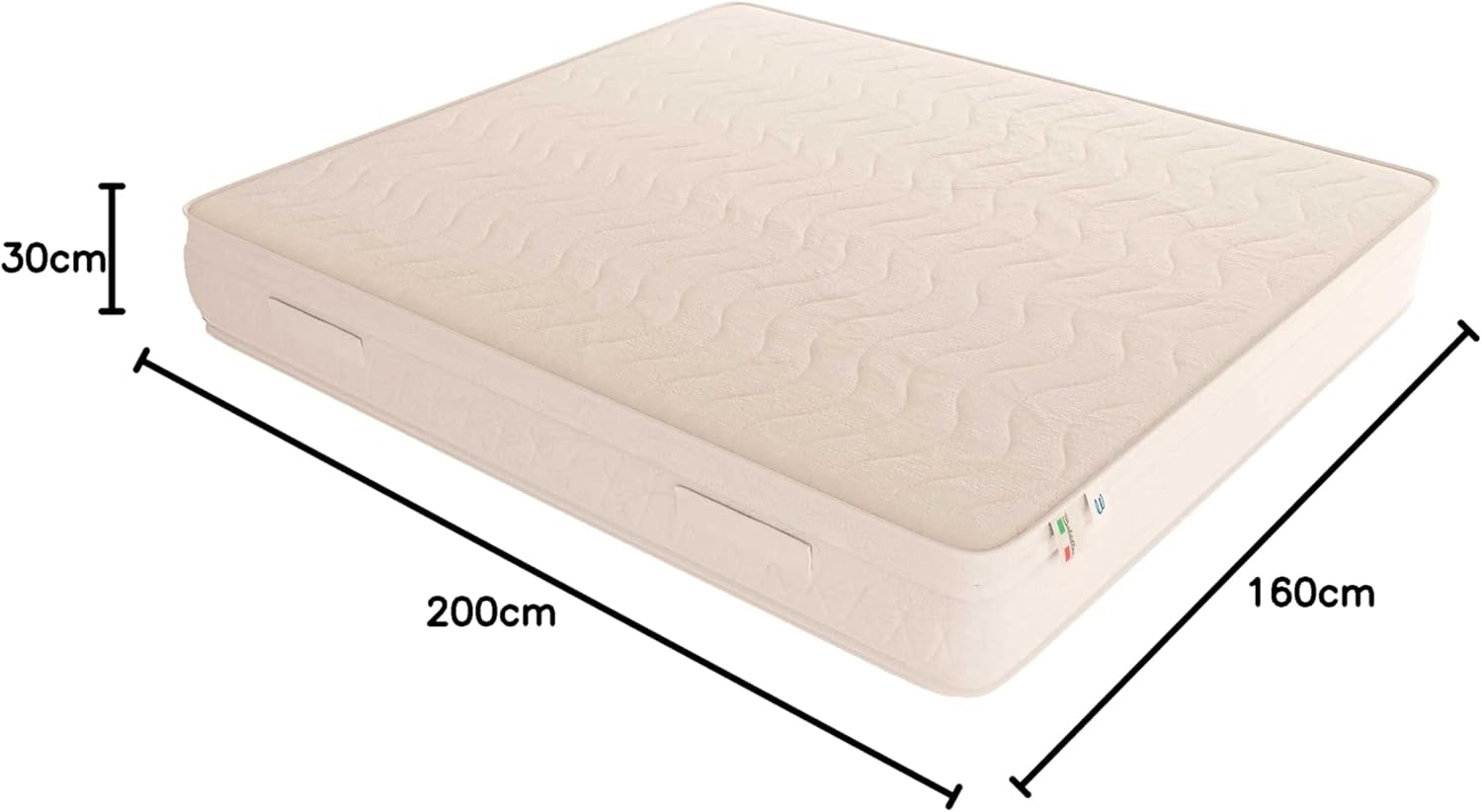 Emporio - Matelas Double en mémoire Amazonia Supertop - 160 x 200 cm - Hauteur 30 cm - Portance à Zones différenciées, Ergonomique, Anti-acariens, Respirant