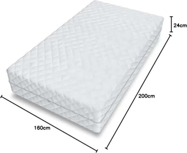 FDM Home Max Matelas 160x200 cm Épaisseur 24 cm Matelas à Ressorts Ensachés Fermeté H3 H4 Deux Faces 7 Zones de Confort Couche de Coco Housse Lavable Oeko-TEX Hypoallergénique H3 et H4, hauteur 24 cm 160 x 200 cm