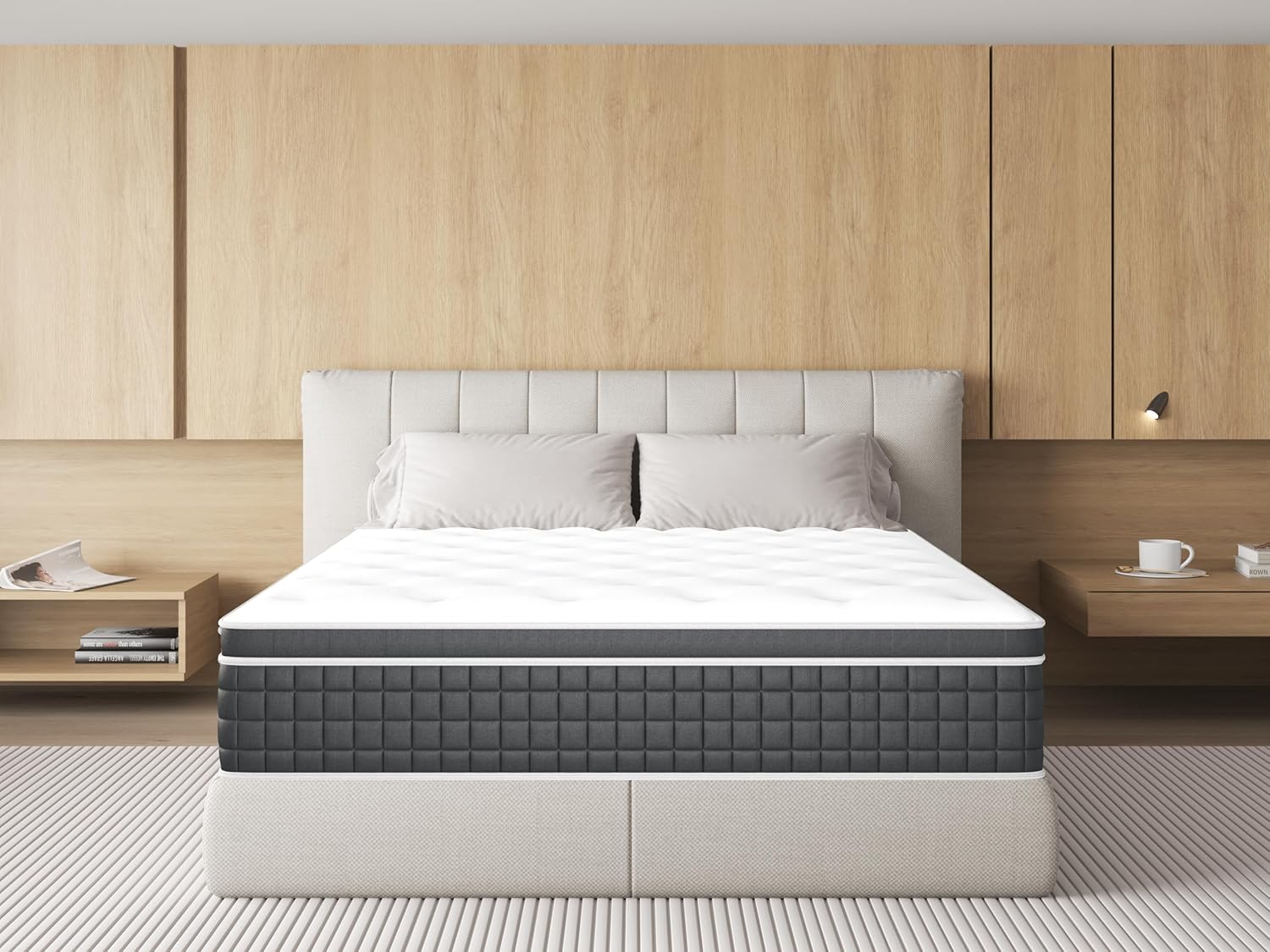 Sinlikon Matelas 160 x 200CM Epaisseur 30CM, Matelas en Mousse, Doux et Respirant Materasso Matrimoniale 160x200x30CM