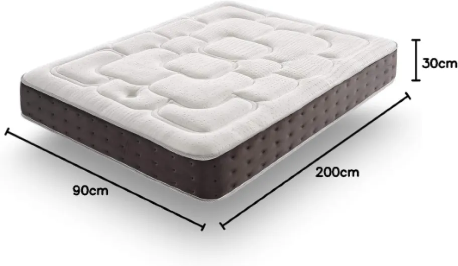 SIMPUR Relax - Matelas Epaisseur 30 cm Royal Top Visco-Graphene - 90x200 cm - Haut Niveau de conductivite Thermique - Reducteur electricite Statique - Perfect Soutien Haute Resilience 30 cm 90 x 200 cm