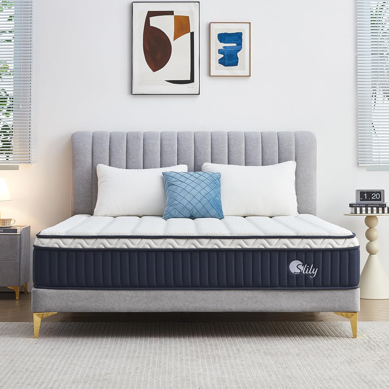 Matelas 140x190 30 cm Épaisseur Matelas Hybride à Ressorts Indépendan Ensachés et Mousse à Mémoire de Forme Gel, H3 H4 Ferme 7 Zones Confort Respirant Matelas 2 Personnes, Oeko-tex 140x190x30CM
