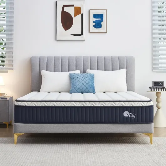 Matelas 140x190 30 cm Épaisseur Matelas Hybride à Ressorts Indépendan Ensachés et Mousse à Mémoire de Forme Gel, H3 H4 Ferme 7 Zones Confort Respirant Matelas 2 Personnes, Oeko-tex 140x190x30CM