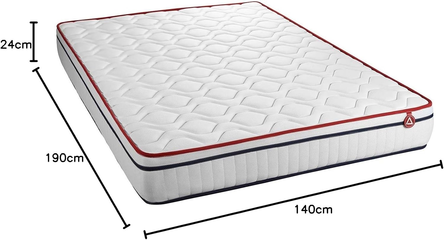 VITALIT - Matelas Vital Spa 140 x 190 cm - 24 cm d'Épaisseur et 3 Zones de Confort - Mousse à mémoire de Forme - Matelas Ferme réversible 2 Places - Adaptabilité Optimale - Marque Française