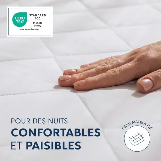 Protege Matelas 160x200 Matelassé - Bonnet jusqu'à 40cm avec Élastique Tout Autour - Alese 160x200 - Oeko-tex et Respirant - Pas imperméable 160 x 200 cm