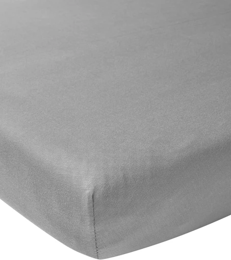 Meyco Baby Uni Drap de lit (Drap de qualité Jersey Doux, 100% Coton, Ajustement Parfait grâce à l'élastique Tout Autour, Respirant, Taille : 50 x 90 cm), Gris