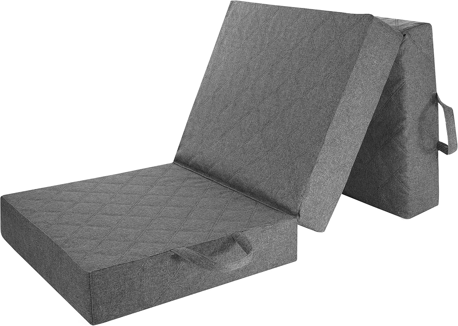 Pillows24 Matelas Pliable 195x120x15 Anthracite - Matelas Sol Enfant et Adulte - Matelas Pliable 2 Places - Matelas Sol pour Voyage et Camping - Lit d'Appoint Compact avec Housse Lavable Anthracite 195x120x15