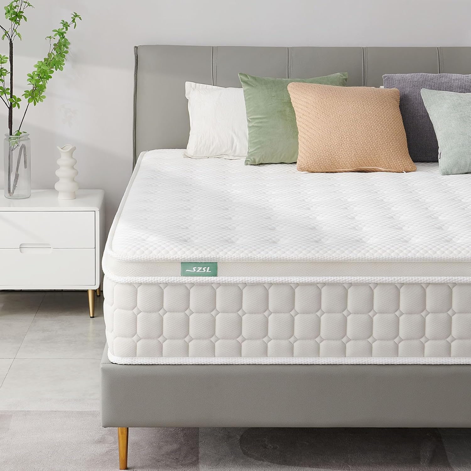 SZSL Matelas Hybride 180x200cm Ferme Parfait Soutien, 2 Personnes a Memoire de Forme en Mousse et Ressorts Haute Resilience, 7 Zones Ergonomique pour Adulte Enfant, Matelas de 26 cm Épaisseur 180x200x26 26cm