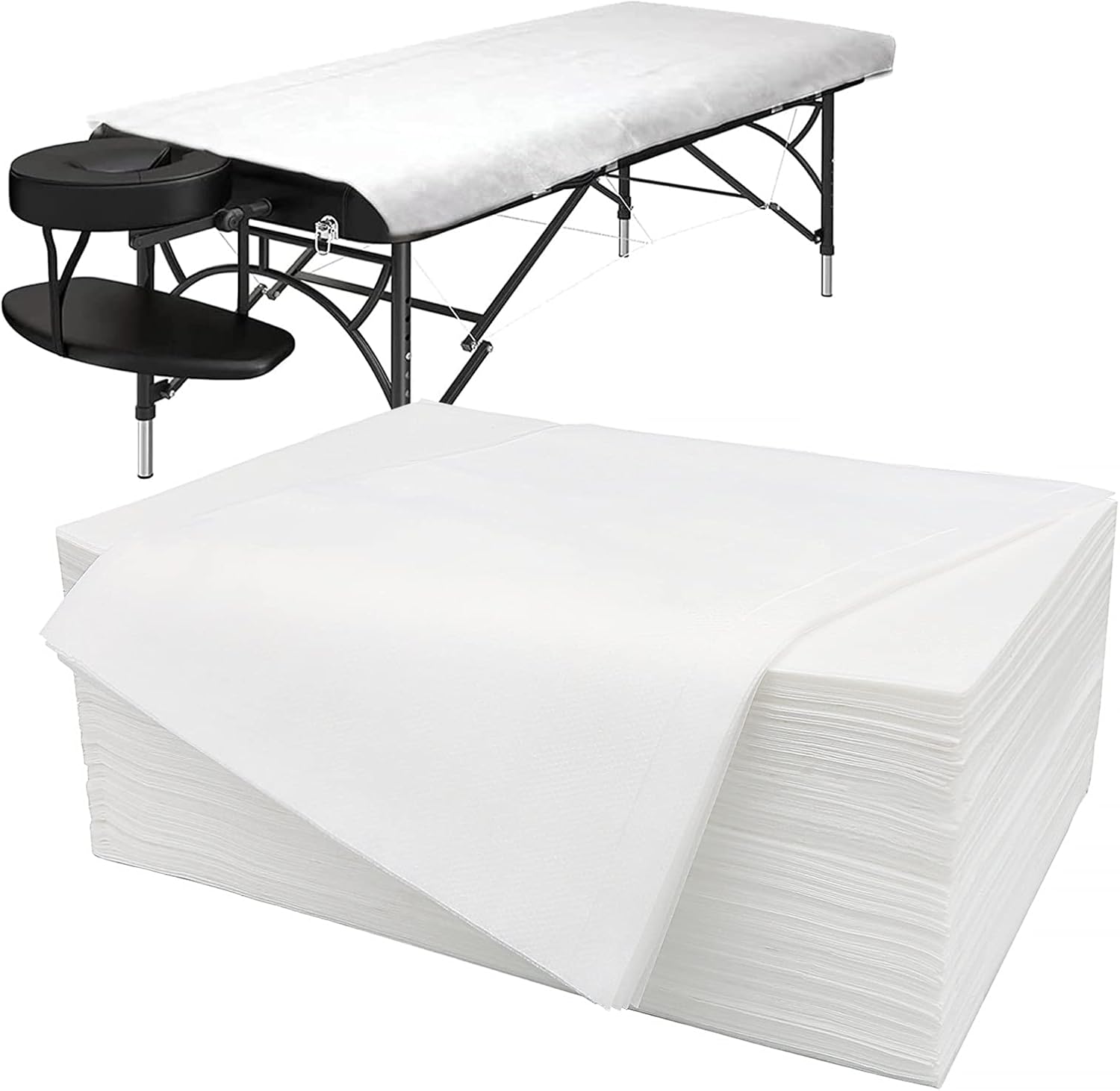 Tvvcalk Lot de 20 Drap Jetable Table Massage, épaisses Drap de Massage Jetable, Draps de Lit Jetables en Tissu Non Tissé, Draps Jetables pour SPA, Salon, 80 x 180 cm (20)