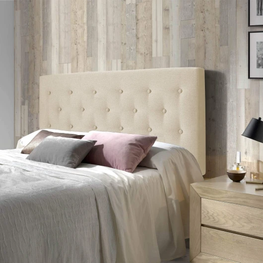 Tête de lit Oslo 150X60 cm, capitonnée Tissu Beige grillé, Épaisseur Totale de 8 cm 150x100 cm Beige