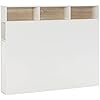 HOMN LIVING Tête de lit Zeus 95 cm avec Rangement Blanc, 2 Portes 9 Trous 95 cm Blanc