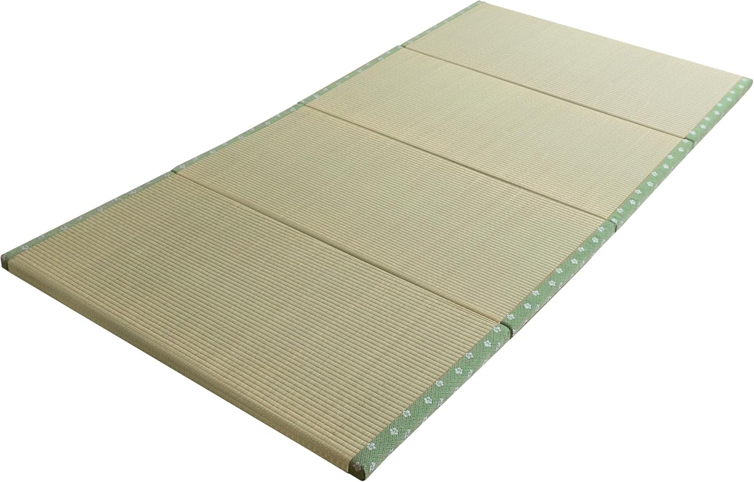 Tapis Tatami Traditionnel Japonais - Matelas futon ferme et confortable à 4 plis avec herbe verte 100 % naturelle - Idéal pour la méditation, le yoga, la salle de thé japonaise - 200 x 100 x 3 200x100x3 cm