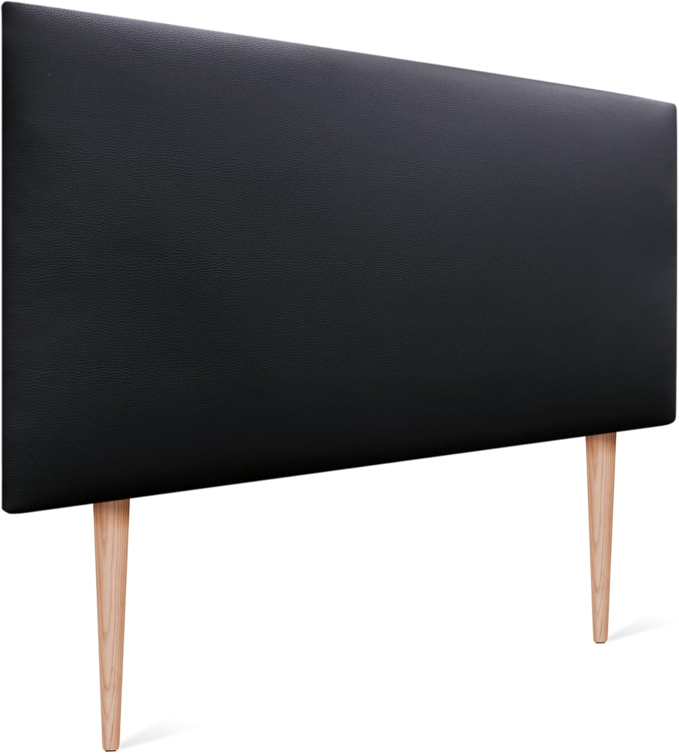 DHOME Tête de lit en Similicuir ou Tissu AQUALINE Tête de lit Lisse Tête de lit tapissée Lit de Luxe (90cm avec Pieds (Lits 70/80/90), Similicuir Noir) Similicuir Noir 90cm avec Pieds (Lits 70/80/90)