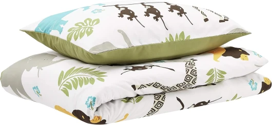2 pièces Parure de lit pour enfant avec housse de couette, microfibre, Imprimé animal, 100 x 135 cm + 40 x 60 cm Animal 100 x 135 cm & 1 Taie d'oreiller 40 x 60 cm