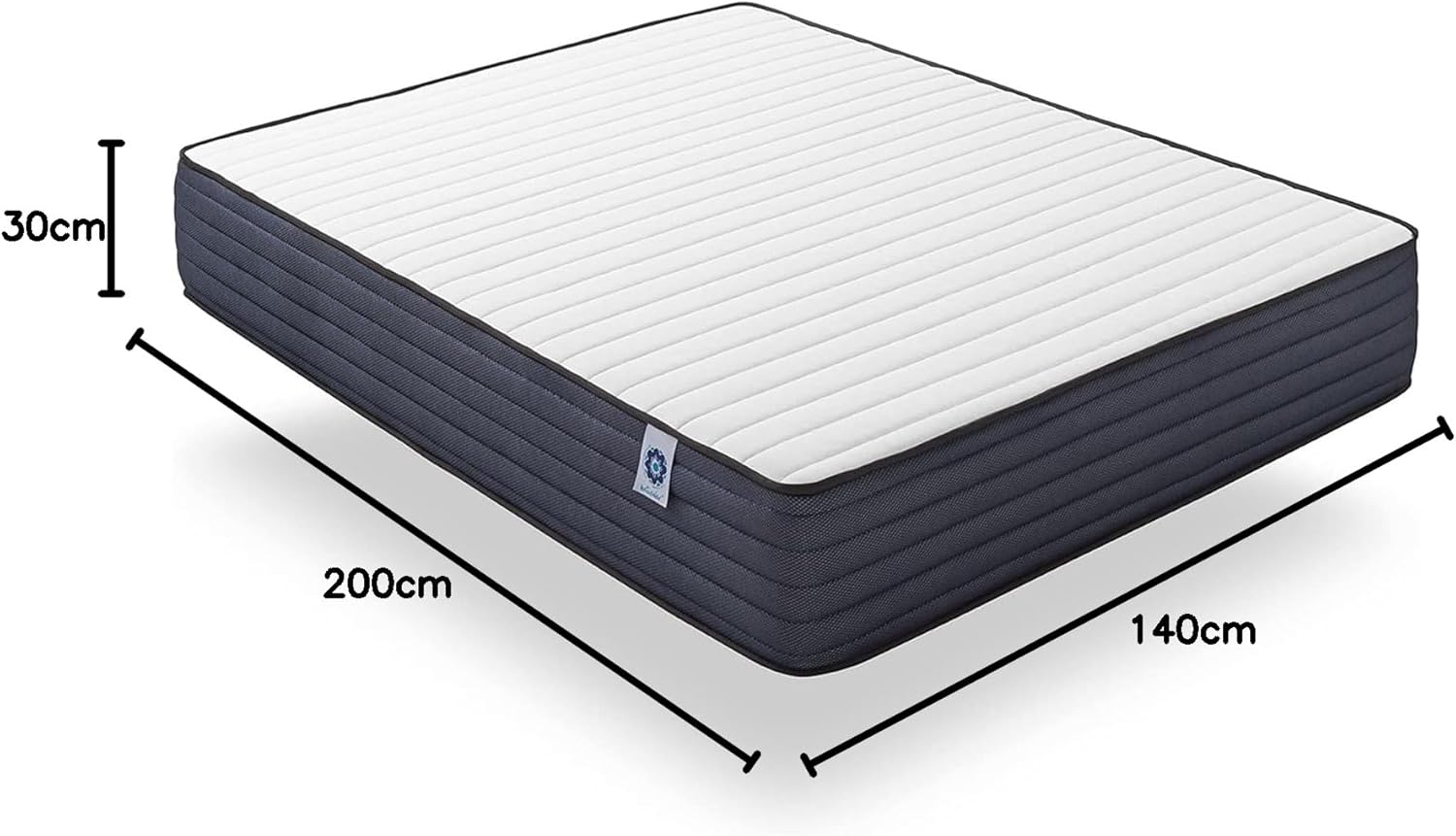 Matelas PerfectSleep 140x200 cm - 30 cm - Soutien Mousse à mémoire de Forme - Accueil Blue Latex - Confort Ferme - Respirant - 7 Zones - Réversible - Haute Densité - Fabriqué en Europe 30 CM 140 x 200 cm