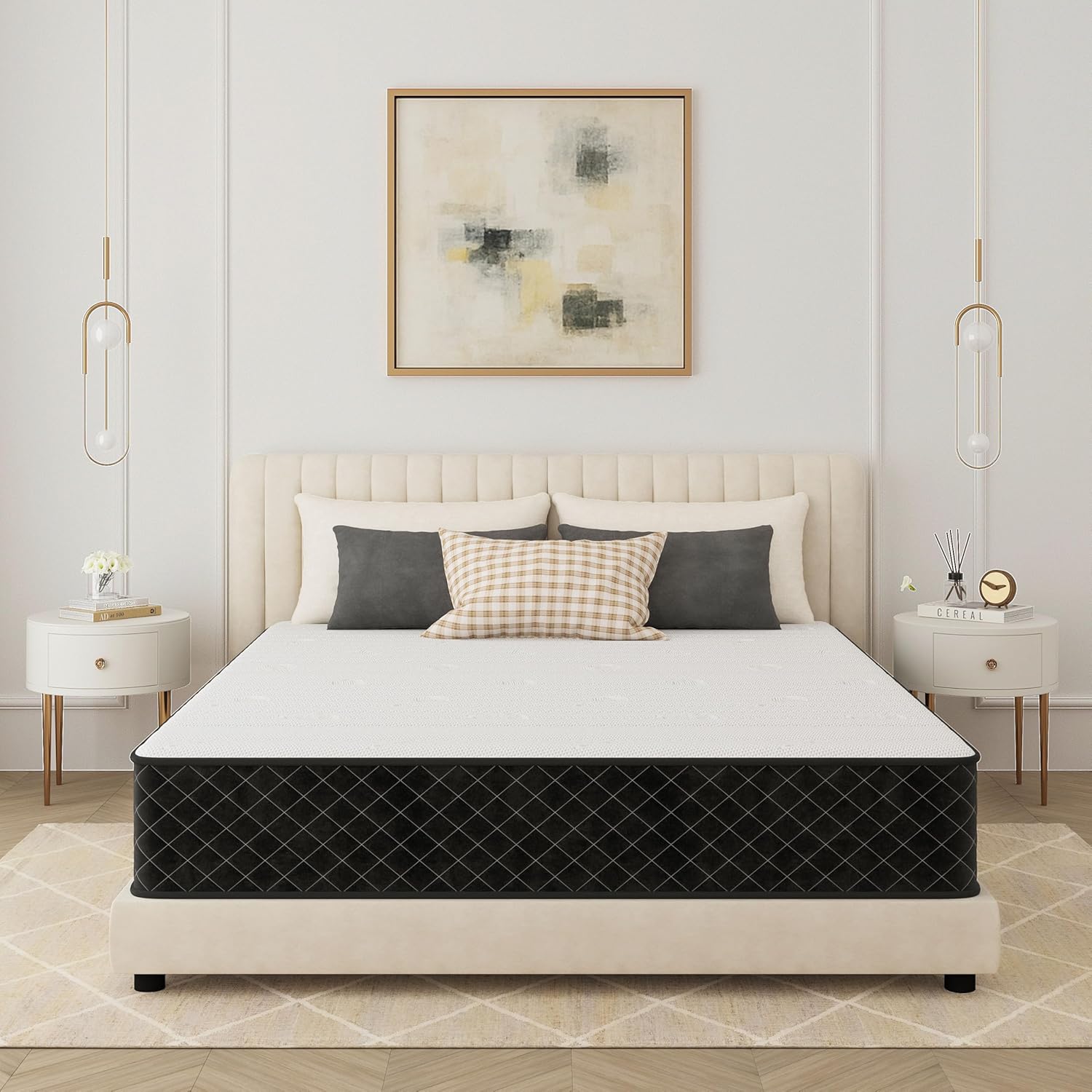 PurrJoys Matelas Hybride 140x200 cm, Hauteur 25 cm, Ressorts ensachés H3 & H4, 7 Zones ergonomiques, Respirant, certifié Oeko-TEX®, pour dormeurs latéraux et dorsaux, 100 Nuits d’essai 25cm 140 x 200 x 25