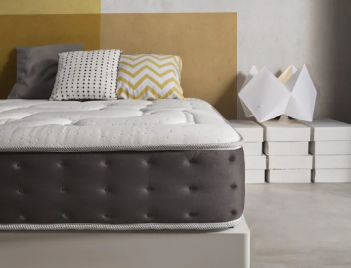 SIMPUR Relax - Matelas 160x200 cm Royal Top Viscoélastique et Ressorts Ensachés - 30 cm d'Épaisseur - 11 Zones de Confort - Mi-Ferme et Moelleux - 30 cm mousse + ressorts (hybride) 160 x 200 cm