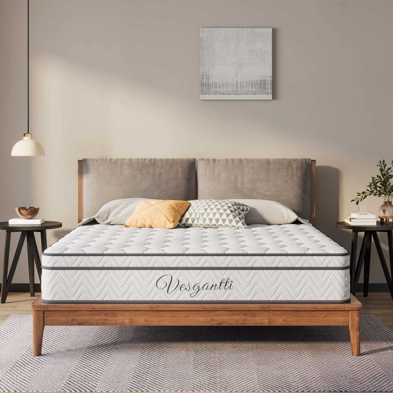 Matelas 160x200cm, 26cm Épaisseur, Matelas à Ressorts Ensachés Indépendant, Multicouches Extra Confort 7 Zones, Ferme Moyenne, Orthopédique, Oeko-tex (H3, Box-Top) 26 160*200