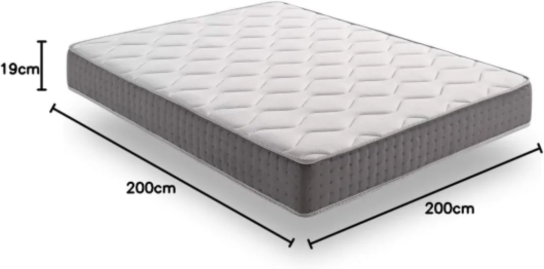 Simpur Relax: Matelas 200x200 cm Ergo EQUILIBRÉ Mousse à mémoire de Forme Soft - Épaisseur 19 cm - Confort Universel - Ergonomique & Orthopédique - Soutien Semi-Ferme à Ferme - 9 Zones de Confort 200 x 200 cm