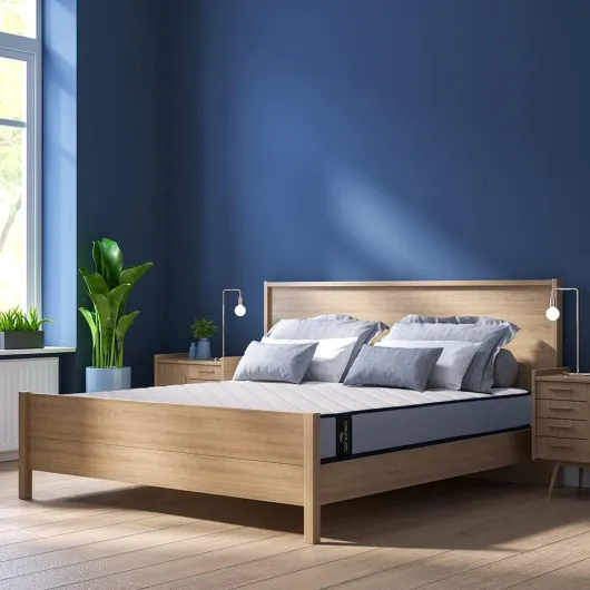 Matelas Flow ViscoCare 1900 200x200 Hauteur multi-couche 21 cm, noyau moussech, haute fermeté, viscocare Viscocare Lay Bleu 200 x 200 cm