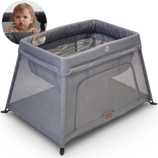 Le lit bébé de Voyage Venture Airpod Comprend Un Matelas en Mousse et Un Sac de Transport de 100 x 60 cm (Argent)