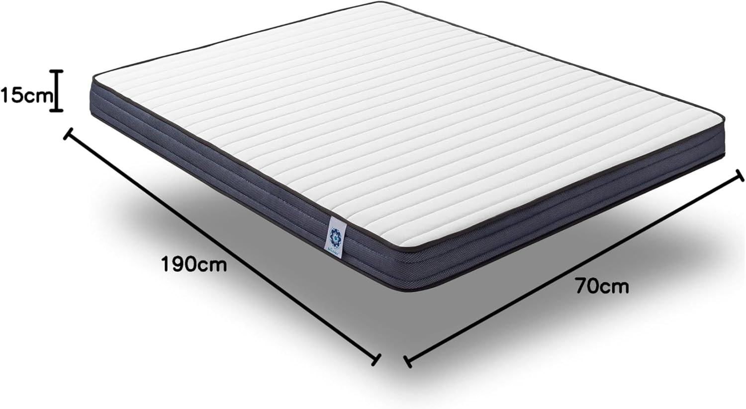 Pack 2 Matelas 70x190 cm - Soutien Mousse à mémoire de Forme - Accueil Blue Latex - Confort Équilibré - Respirant - 7 Zones - Réversible Face été/Hiver - Fabriqué en Europe - PerfectSleep 15 CM Pack 70 x 190 cm