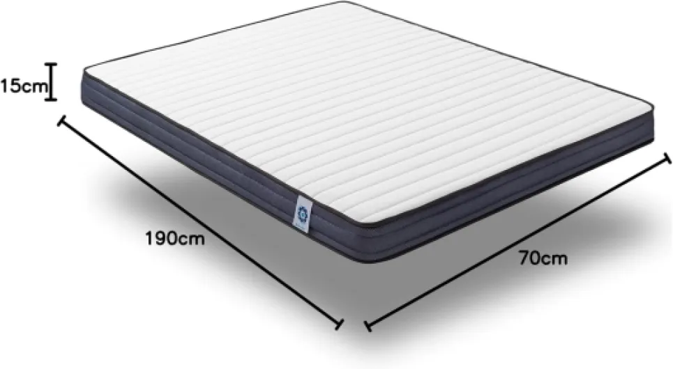 Pack 2 Matelas 70x190 cm - Soutien Mousse à mémoire de Forme - Accueil Blue Latex - Confort Équilibré - Respirant - 7 Zones - Réversible Face été/Hiver - Fabriqué en Europe - PerfectSleep 15 CM Pack 70 x 190 cm