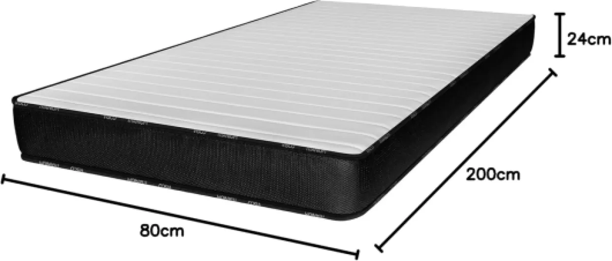 Lot 2 Matelas Titanium 80x200-24 cm - Accueil Mousse mémoire de Forme + Blue Latex - Soutien Mi-Ferme - Respirant - 7 Zones - Réversible - Couchage indépendant - Fabriqué en Europe 24 CM Pack 80 x 200