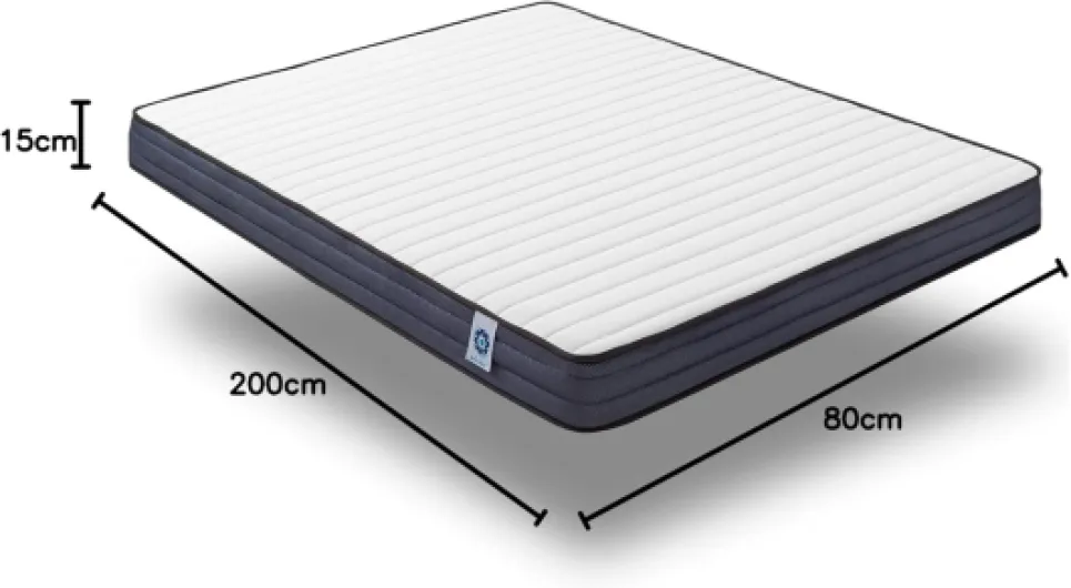 Pack 2 Matelas 80x200 cm - Soutien Mousse à mémoire de Forme - Accueil Blue Latex - Confort Équilibré - Respirant - 7 Zones - Réversible Face été/Hiver - Fabriqué en Europe - PerfectSleep 15 CM Pack 80 x 200 cm