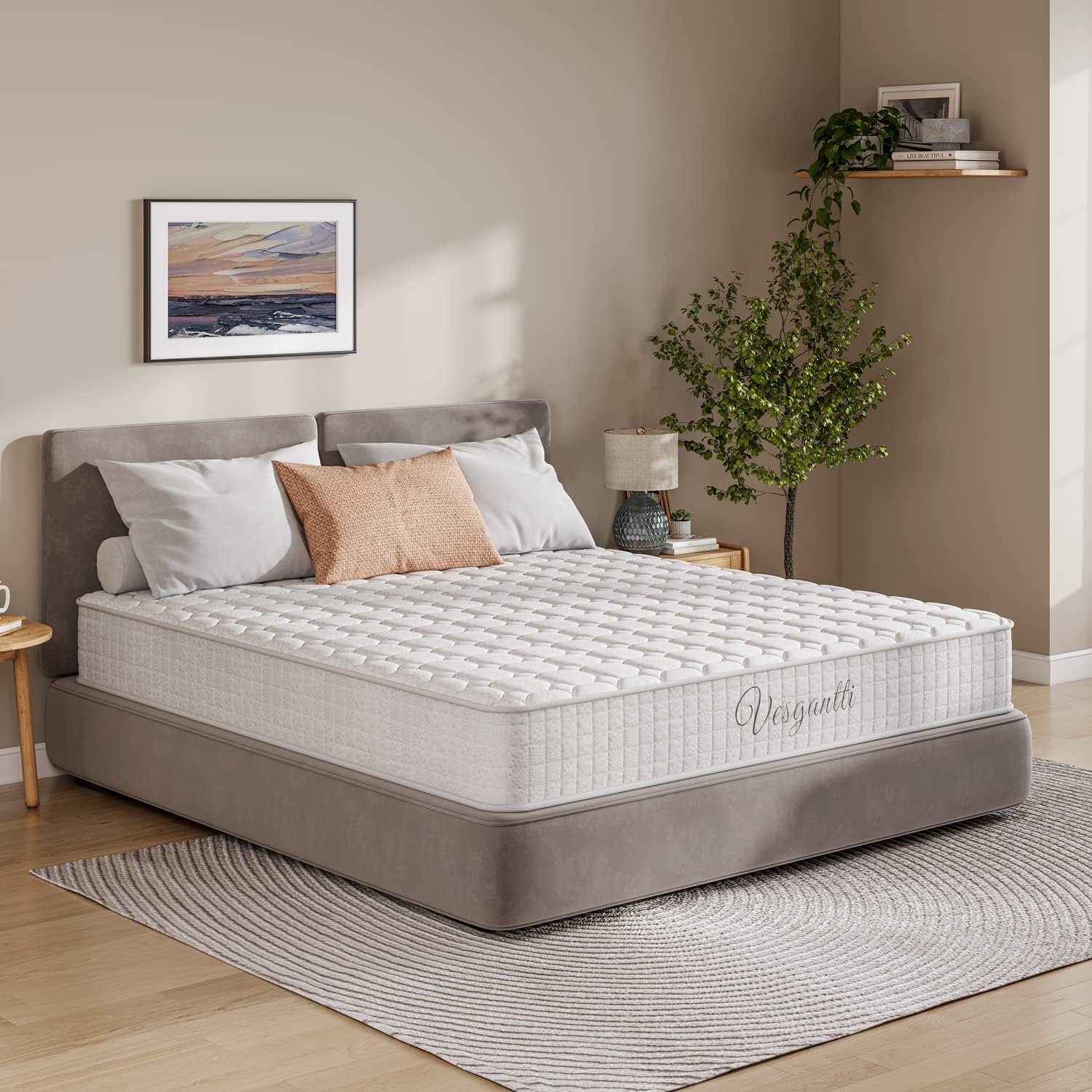 Matelas 80x200cm, 20cm Épaisseur, Matelas à Ressorts ensachés Indépendant, Confort 7 Zones de dureté H3, Soutien Parfait, Respirant, Oeko-tex (Blanc, Tight Top) 20cm 80*200