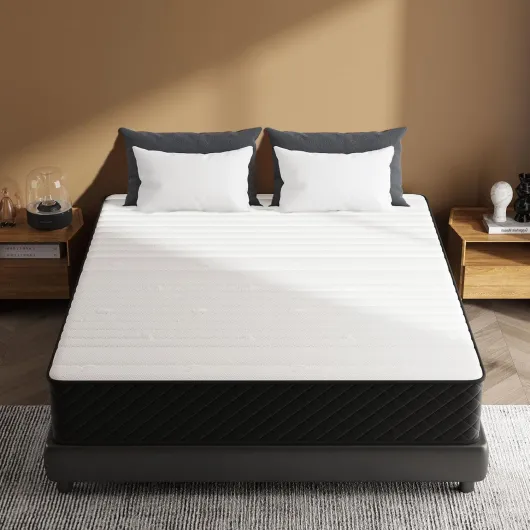 Matelas hybride de 25,4 cm avec mousse respirante et ressorts ensachés individuels, à ressorts et en mousse à mémoire de forme pour soulager les douleurs dorsales
