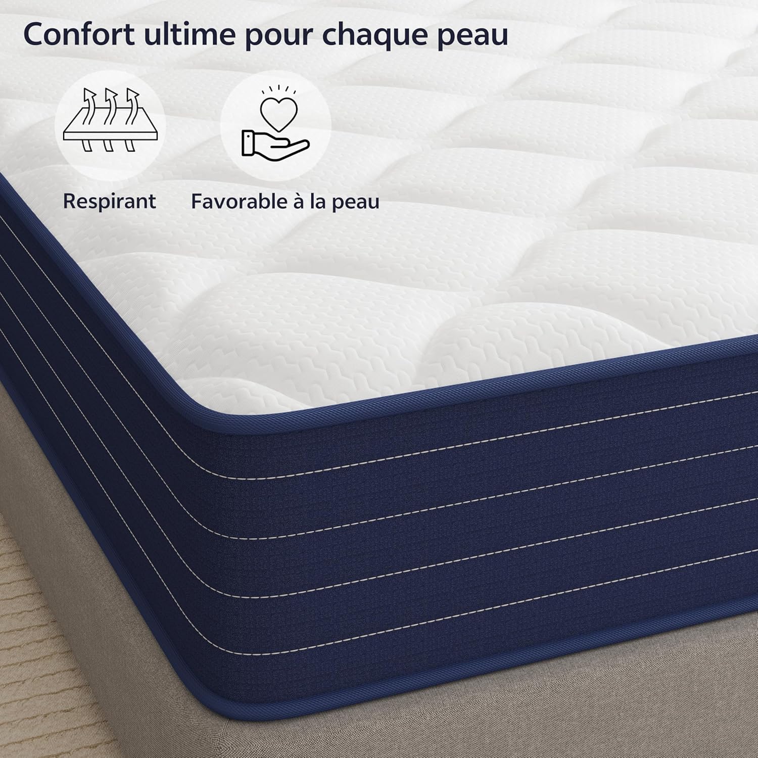 PurrJoys Matelas Simple 3FT 90x190x25cm – Mousse à Mémoire de Forme Gel 10 Pouces – Matelas Orthopédique à 7 Zones – Hybride à Ressorts Ensachés – Fermeté Moyenne – Isolation des Mouvements 25cm 25cm Simple