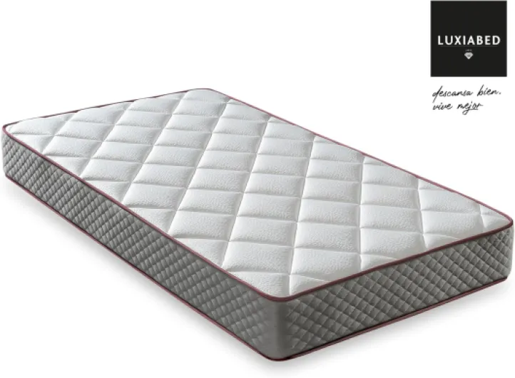 Matelas 90X200 cm Mousse à Mémoire Réversible Hiver/Été Individuel Anti-Acariens et Respirant Noyau Flexible Ferme Moyenne Couleur Gris Modèle Elixir Épaisseur 14 cm 90 x 200 cm Hauteur 14 cm