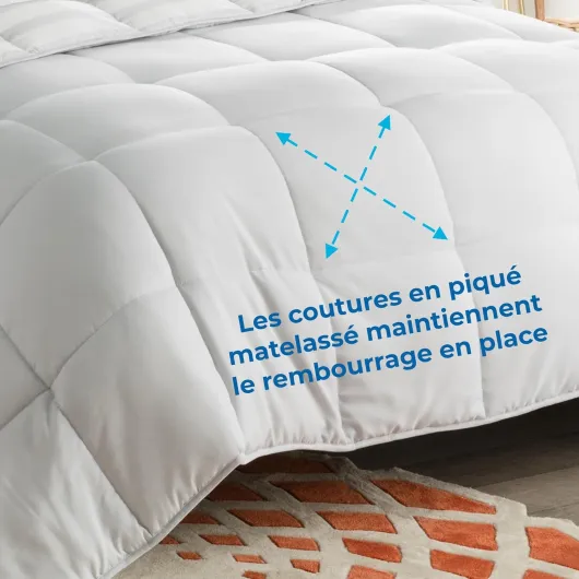 Couette 4 saisons en microfibre – Ultra doux, Couette 200x200 cm, 2 personnes, Couverture Gris / rayé Blanc 200 x 200 cm Gris/Rayé Blanc