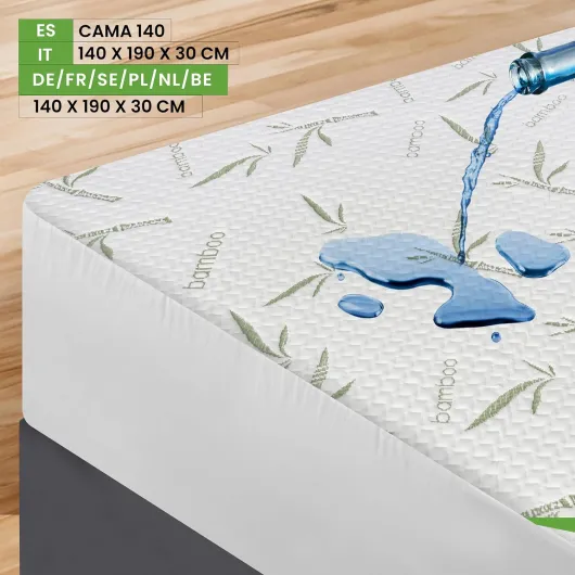 Protège Matelas 140 x 190 x 30 cm Imperméable, Viscose de Premium Alèse Drap Housse, Certifié Oeko-Tex, Matelas Couvre, Respirant, Élastique Tout Autou