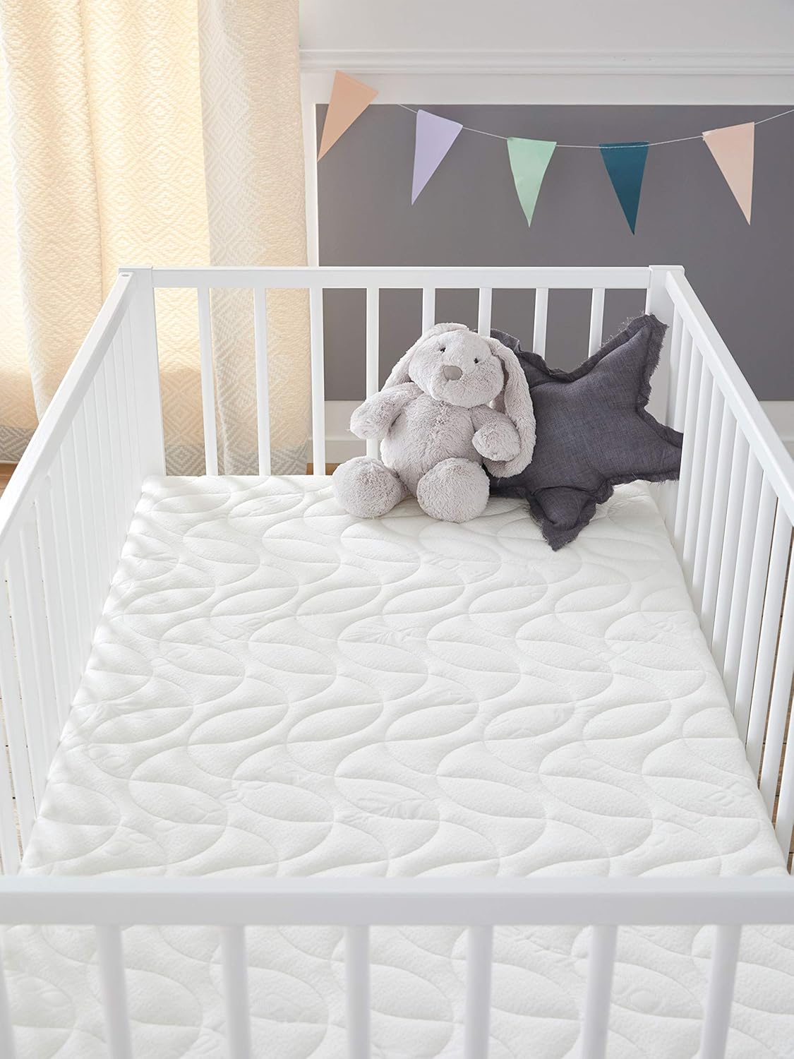 Matelas Bébé Bamboo - 60x120 cm - Viscose au Toucher Ultra Doux - Aéré et Absorbant - sans Traitement Chimique - Épaisseur 14 cm - Déhoussable - Oeko-Tex® - Fabrication française 60x120x14 cm