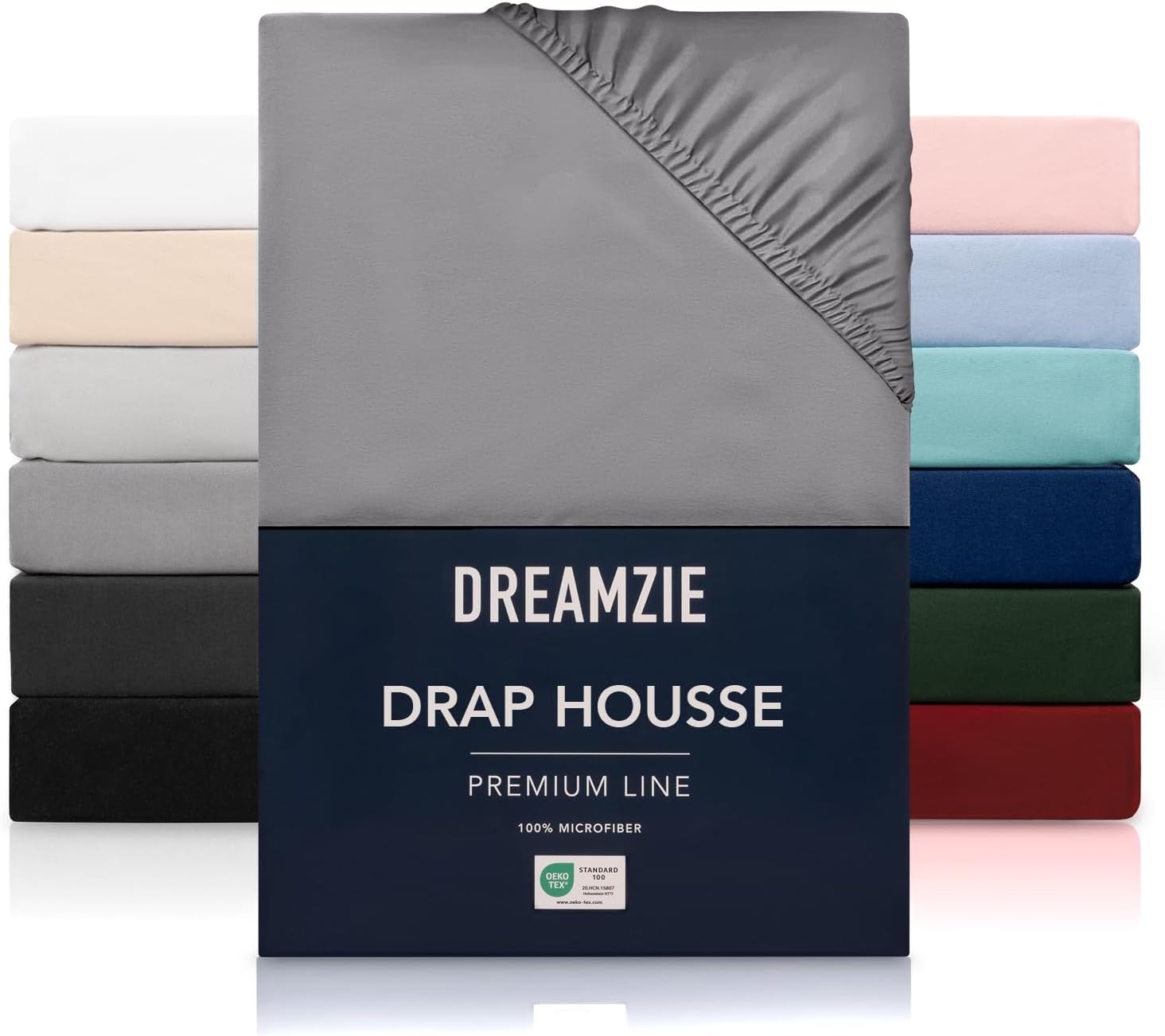 Drap Housse 200x200 cmpour Matelas Épais jusqu'à 33 cm - 100% Polyester Microfibre - Gris Anthracite Certifié sans Produits Chimiques (Oeko TEX), Drap Housse avec Élastique Complet 200 x 200 cm Anthracite