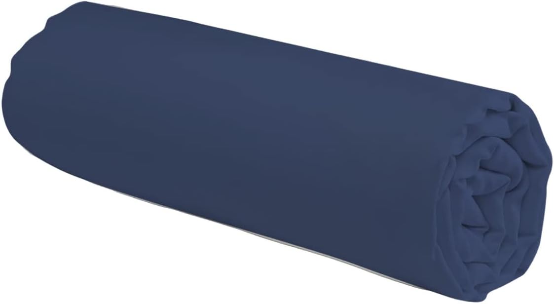 Drap Housse 80x200 cm - 100% Coton - Bleu - 1 Personne - Bonnet 30 cm - Tissage serré 57 Fils/cm² - Linge de lit pour Maison - Doux et Confortable - Certifié Oeko-Tex 80x200 Bleu