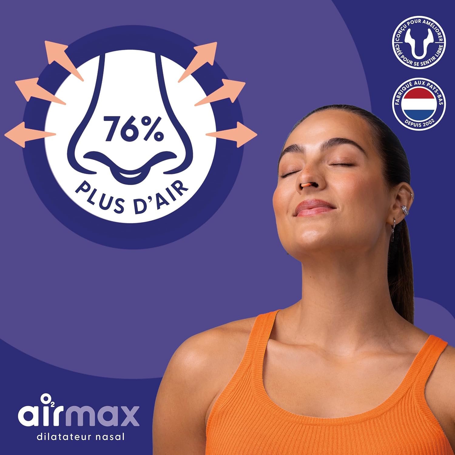Airmax Ecarteur Nasal - Dilatateur Nasal Anti Ronflement Efficace Puissant- 76% Plus d’Air pour une Meilleure Respiration & Sommeil - 2x Moyen - Réutilisable