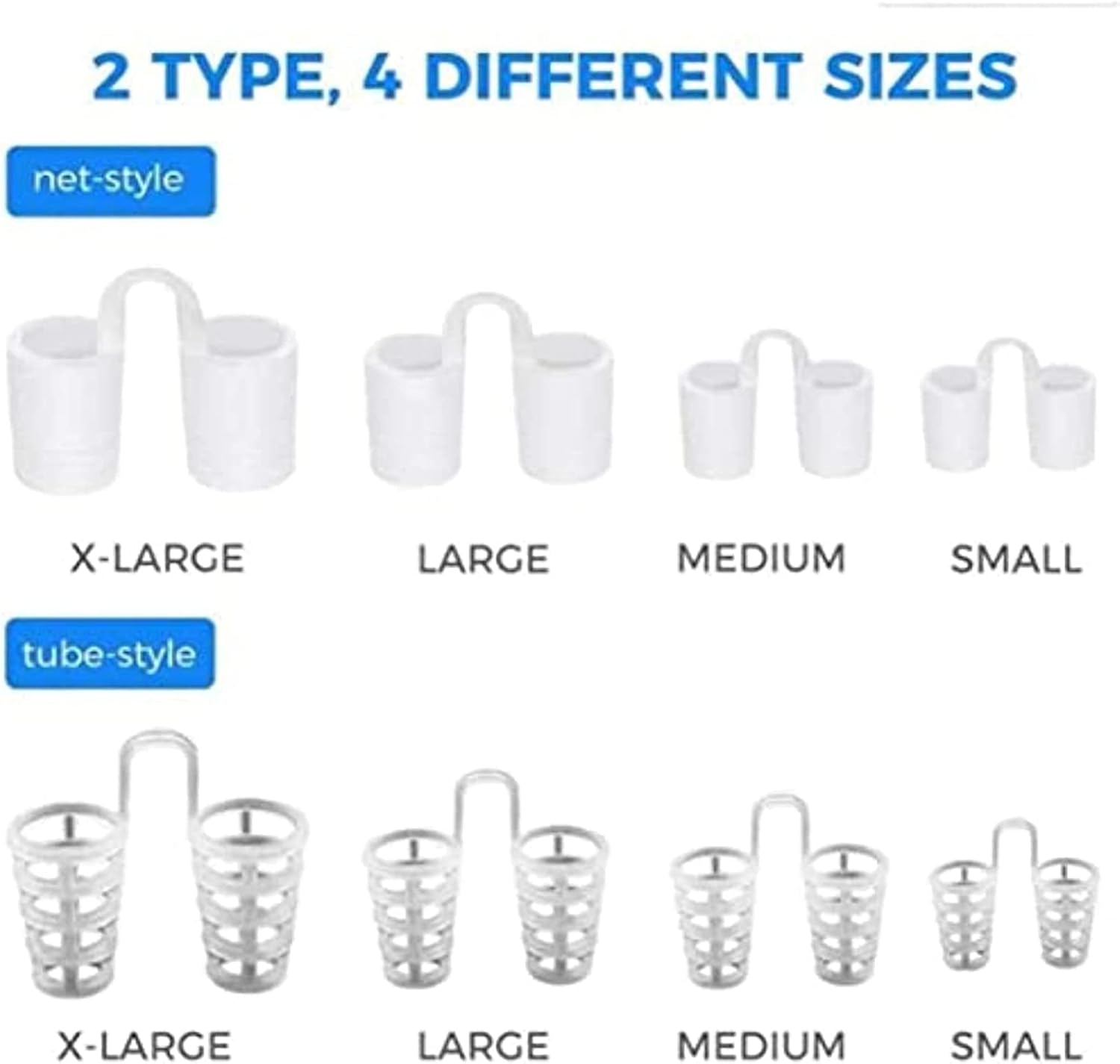 Dispositif Anti-Ronflement, 4 Tailles Dilatateur en Silicone, Écarteur Nasal Anti-Ronflement Bouchon de Ronflement pour un Sommeil plus Confortable