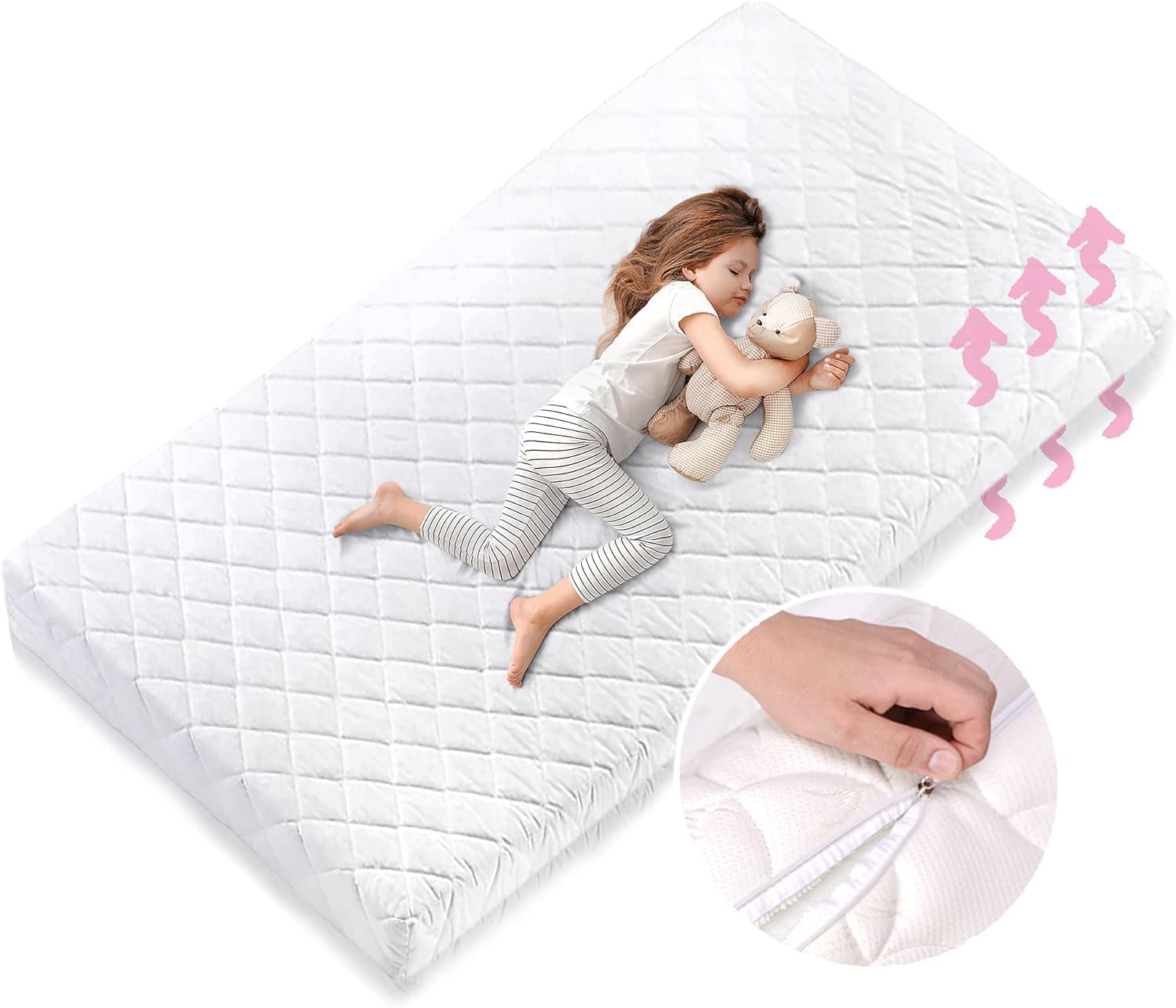 Kids Collective Matelas Enfant 80x180 cm avec Housse Lavable - 10 cm d'épaisseur Matelas en Mousse Froide de Haute qualité pour lit d'enfant lit d'enfant - Fabriqué en UE, Poids corporel jusqu'à 60kg 80 x 180 cm Sans drap-housse