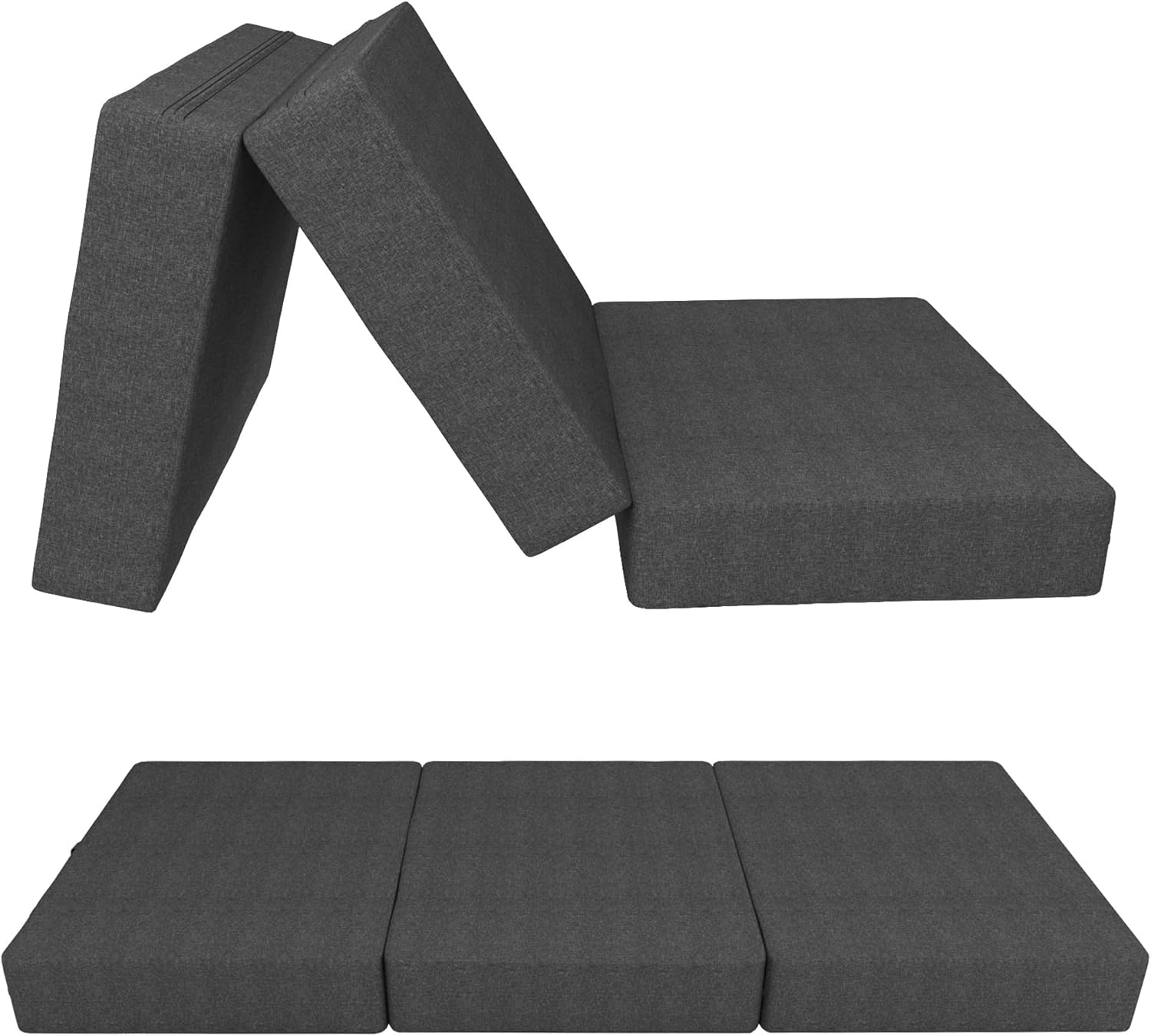 Matelas Pliable Camping Matelas d'Appoint Matelas de Sol Surmatelas Matelas pour Invités Matelas de Voyage 80 x 195 x 15 cm, Anthracite Anthracite 80 x 195 x 15 cm