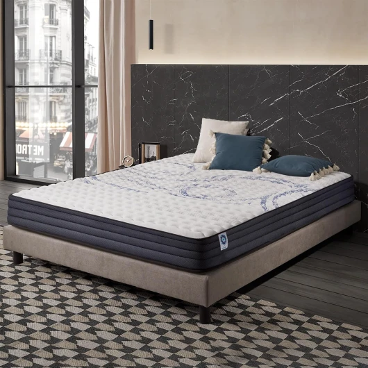 Matelas PerfectSleep 140x200 cm - Mousse à mémoire de Forme + Blue Latex - Haute Densité - Thermorégulateur - Durable - 7 Zones - Réversible - Soutien Parfait - Hypoallergénique 21 CM 140 x 200 cm