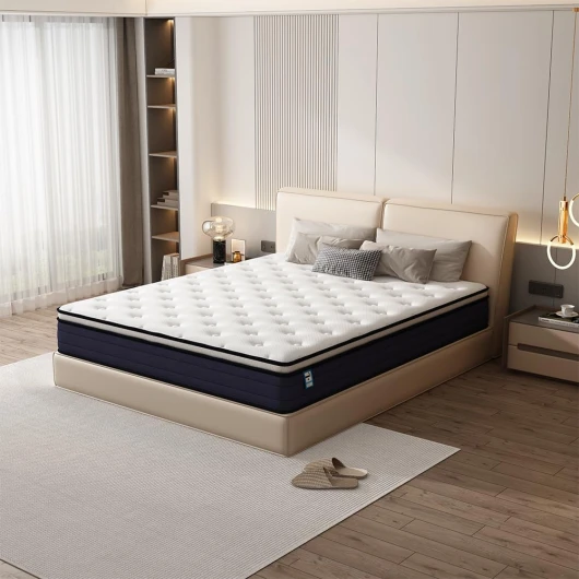 Matelas à Ressorts ensachés, 25cm d'épaisseur, Matelas à Ressorts ensachés 7 Zones, Trois Faces, Douceur Moyenne, Confort et respirabilité, Anti-bactérien et Anti-acarien (90x190x25cm) Épaisseur 25 Matelas-90x190cm