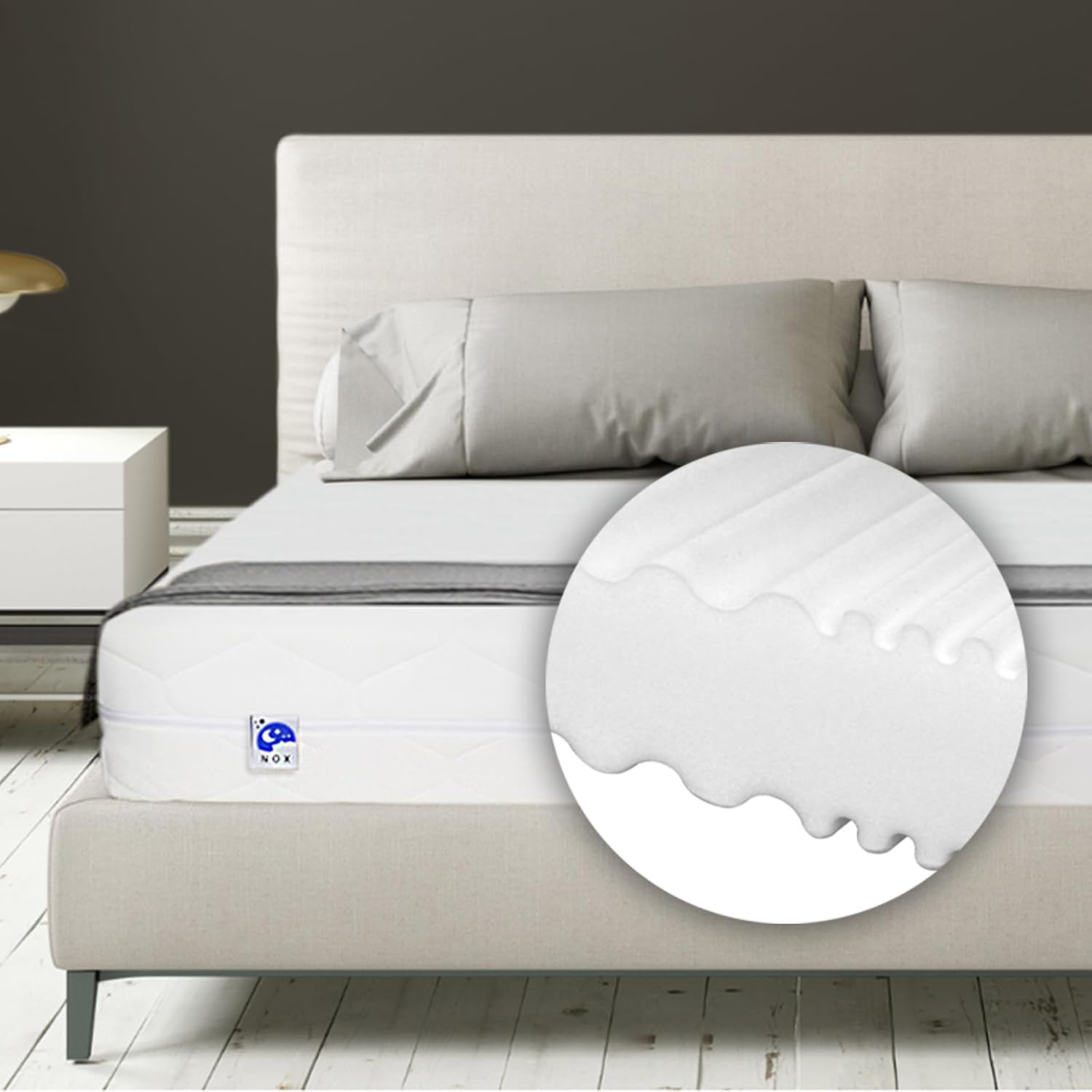 TULENA Matelas orthopédique 120 x 190 cm de hauteur 16 cm avec housse lavable – Matelas orthopédique pour lit à sommier tapissier ou lit standard fermeté moyenne H3