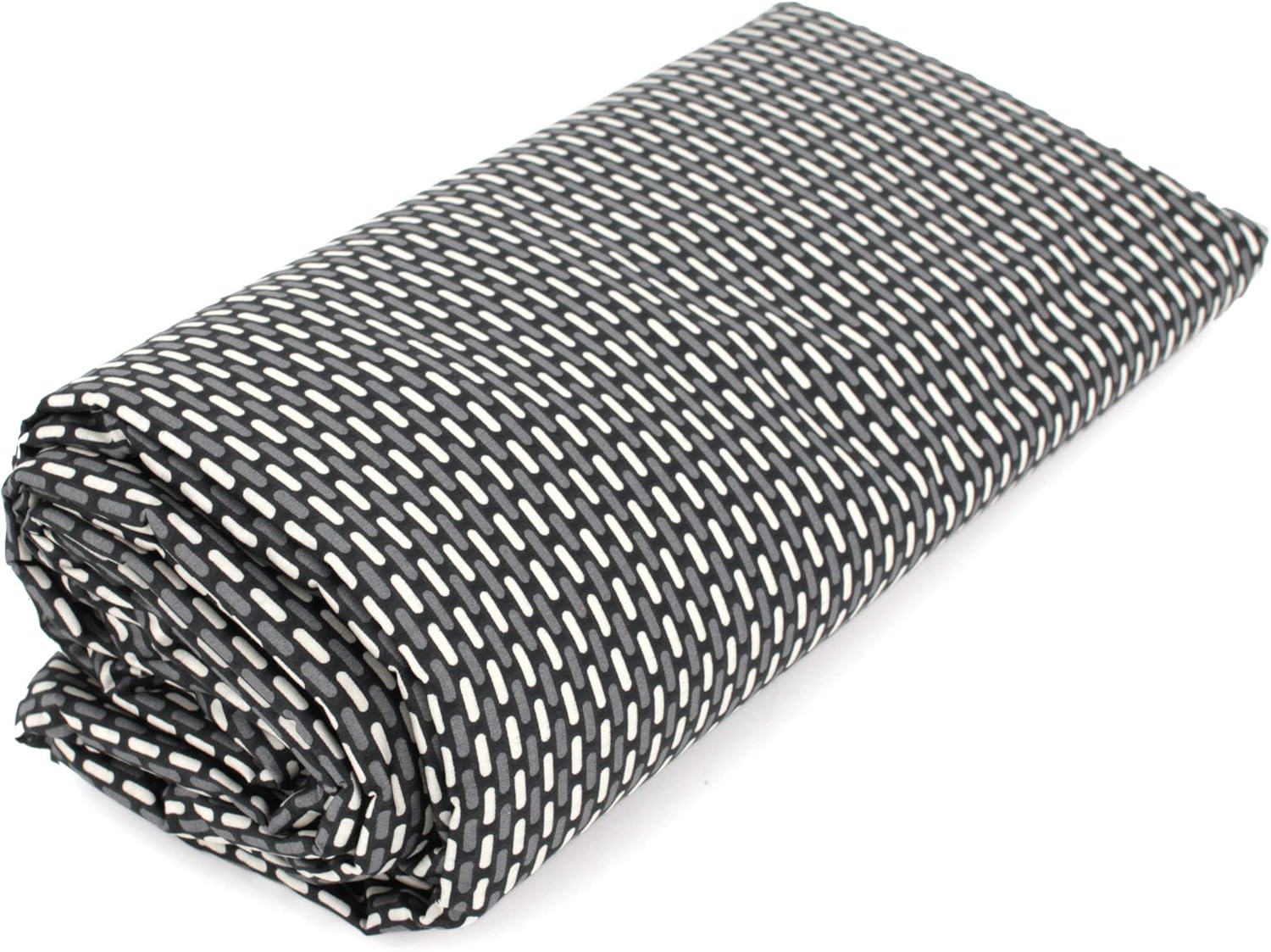 Linnea Drap Housse imprimé 140x200 cm Satin de Coton Enzo Noir