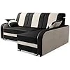 Robin BARL Canapé d'angle avec Fonction de Couchage Canapé-lit avec Compartiment de Couchage et Coussins Coffre de Rangement Canapé d'angle Droit Noir Beige
