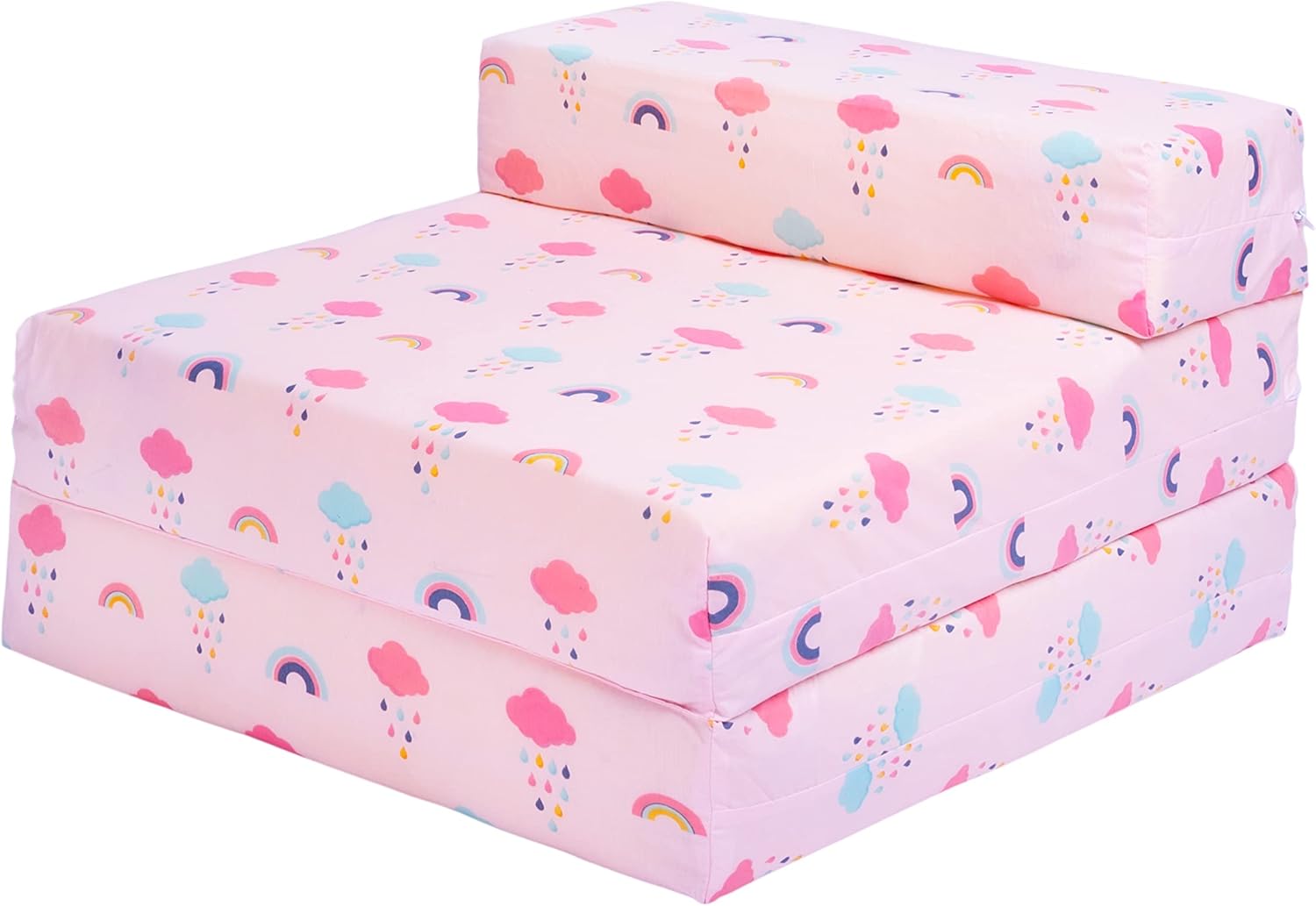 Ready Steady Bed Canapé-lit Enfant Pliable - Chaise-lit pour Enfants Imperméable pour Une Personne - Mobilier Confortable pour Tout-Petits pour Salon, Salle de Jeux, Chambre à Coucher (Arc-en-Ciel)